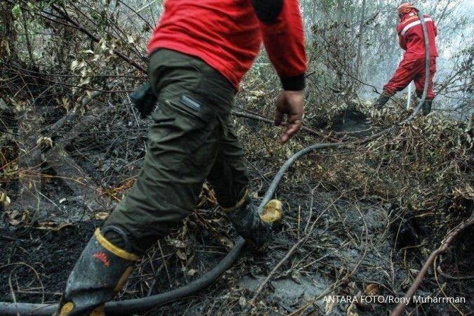 Kementerian LHK menyegel lahan milik lima perusahaan sawit yang terbakar di Kalbar