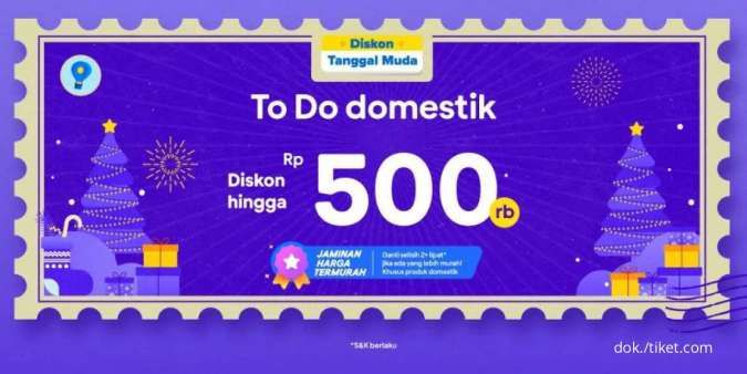 Promo Tiket.com Tanggal Muda, Nikmati Diskon To Do Domestik hingga Rp 500.000