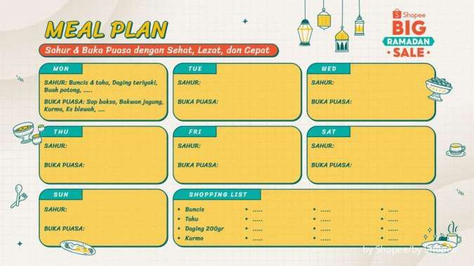 Rencanakan Sahur dan Berbuka Lewat Meal Plan Ala Shopee