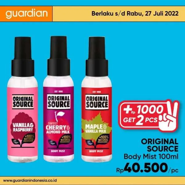 Promo Guardian +1000 Get 2 Pcs Periode 21-27 Juli 2022