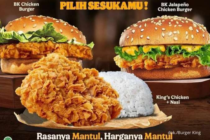 Promo Burger King Terbaru 2022, Paket Dobel Mantul Ayam, Nasi, atau Burger Rp 29.091