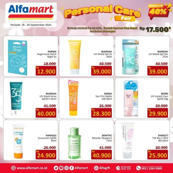 Promo Alfamart Personal Care Fair Diskon s/d 40% Periode 16-30 September 2024