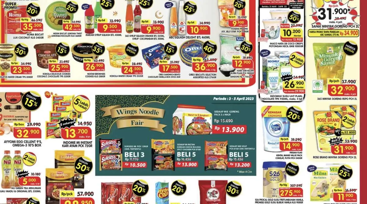 Promo Superindo 3-5 April 2023, Diskon 50% dan Beli 2 Gratis 1 untuk Aneka Produk