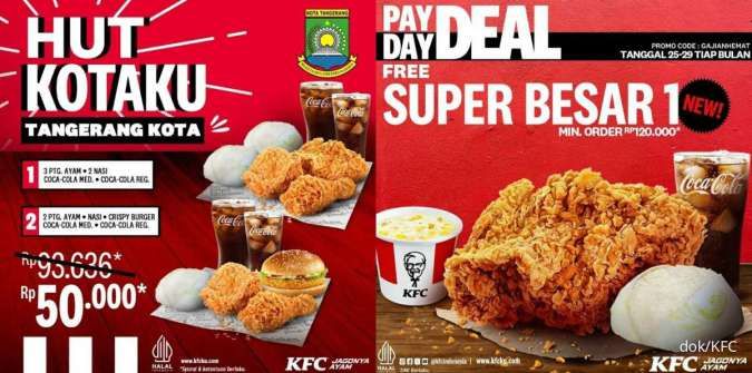 Promo KFC Payday Deal Free Super Besar 1 hingga HUT Kota Tangerang Februari 2024