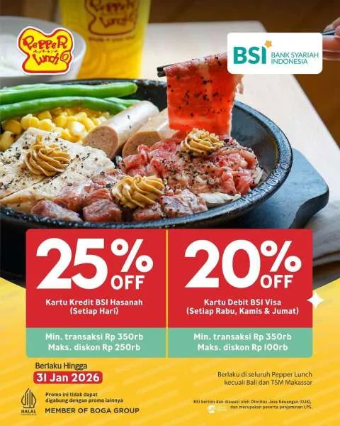 Promo Pepper Lunch dengan BSI