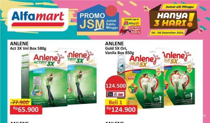 Promo JSM Alfamart Weekend Terbaru, Dapatkan Anlene hingga SGM Harga Lebih Murah