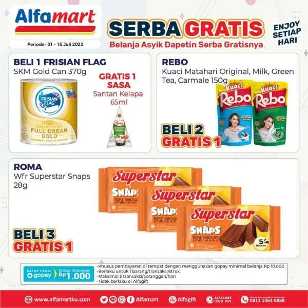Promo Alfamart Serba Gratis Periode 1-15 Juli 2022