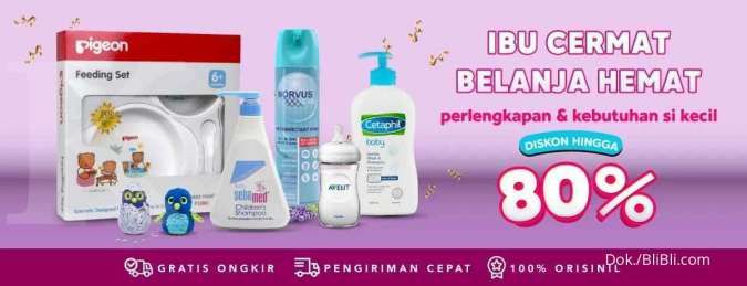 Promo Perlengkapan dan Kebutuhan Anak di Blibli, Diskon s/d 80% dan Cashback 20%