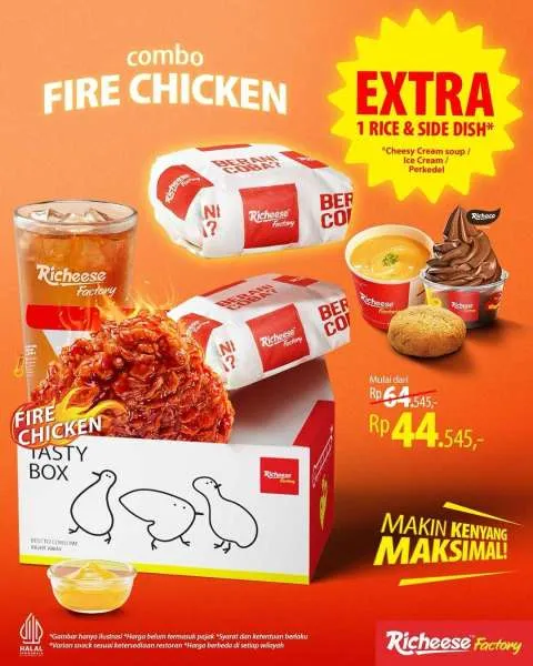 Promo Richeese Factory Combo Fire Chicken EXTRA