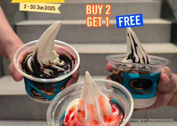 Promo A&W Sundae Buy 2 Get 1 Free sampai 30 Juni 2025, Cuma Rp 27.000-an Saja
