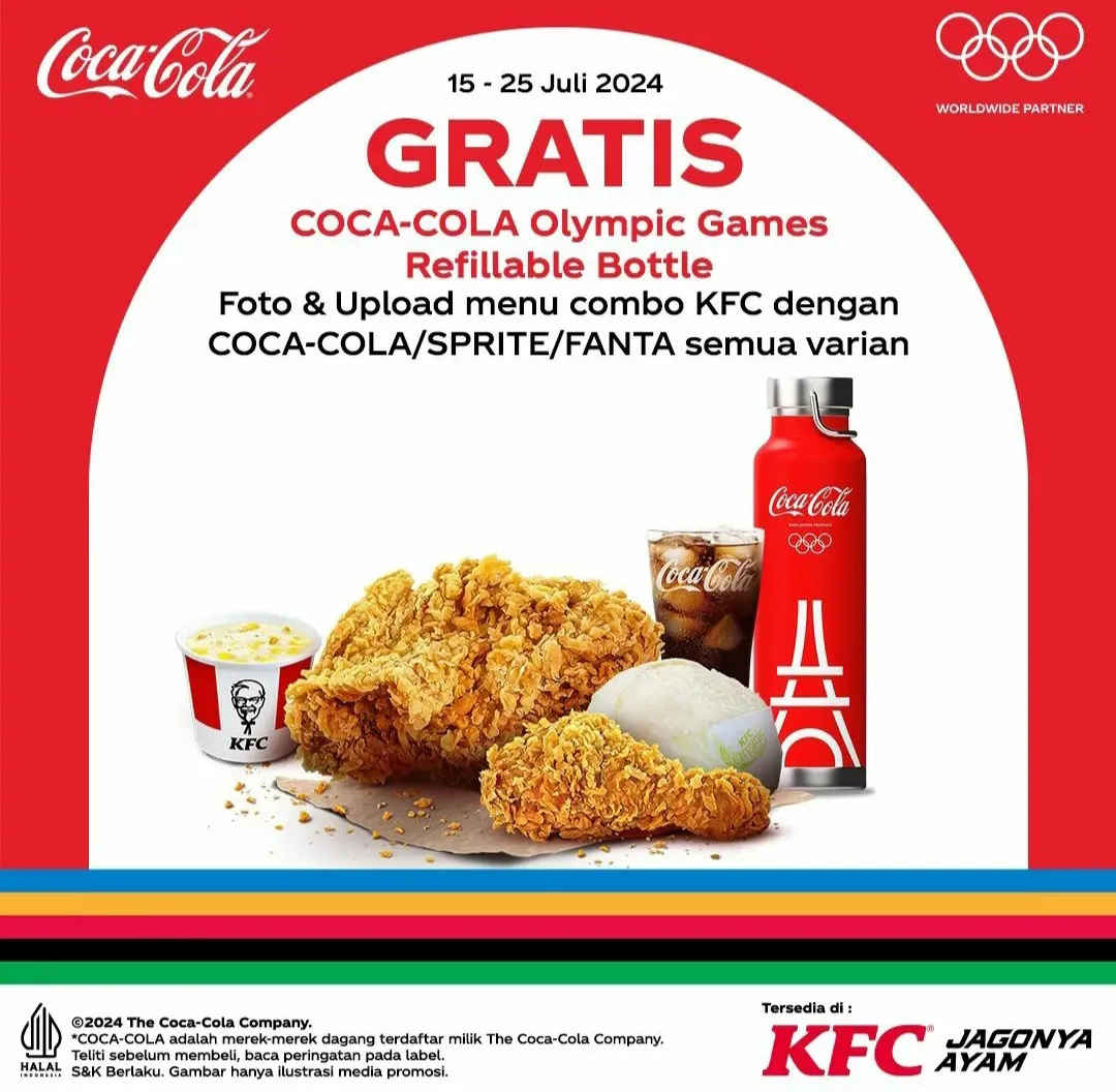 KFC x Coca Cola Gratis tumbler Olimpiade Paris 2024 limited edition