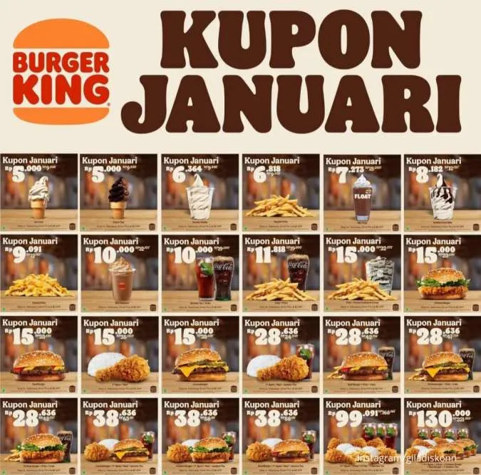 Promo Burger King Kupon Januari Khusus Januari 1-31 Januari 2023