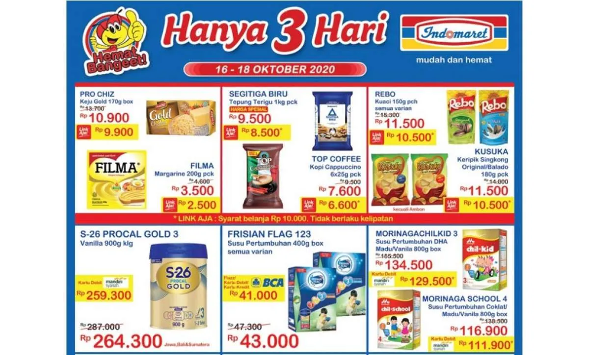 Promo JSM Indomaret Hanya 3 Hari 16-18 Oktober 2020, diskonan lagi!