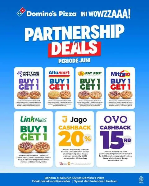 Promo Dominos Pizza Partnership Deals Periode Juni