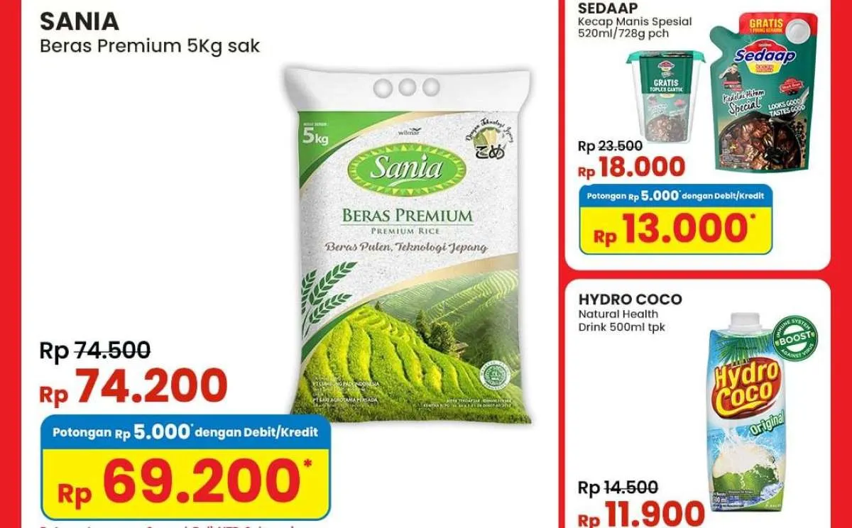 Promo Indomaret Weekend Hari Ini, Beli Beras Sania dan Hydro Coco Harga Lebih Murah