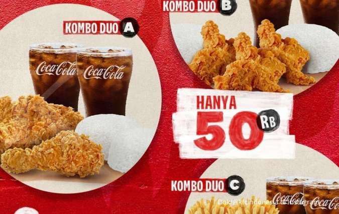 Promo KFC di bulan September 2021, 3 pilihan menu kombo duo hanya Rp 50.000 saja 
