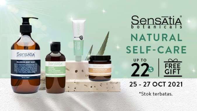 Promo Body Care Sensatia Botanicals, Nikmati Diskon s/d 22% + Free Gift + Voucher