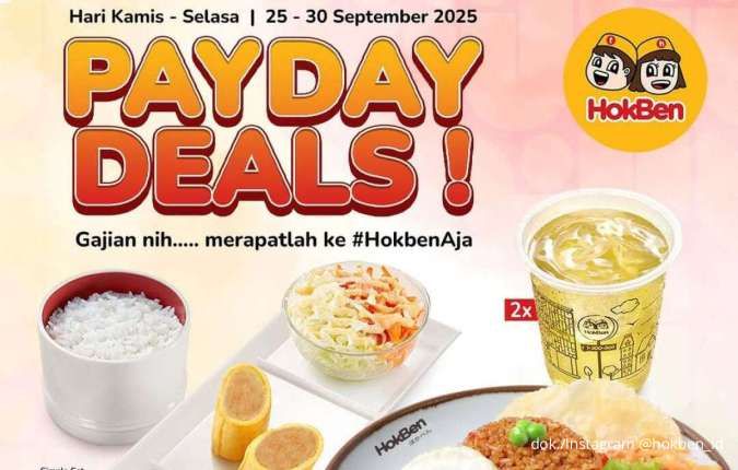 Promo HokBen Payday 25-30 September 2025, Makan Berdua Rp 31.000-an Per Orang