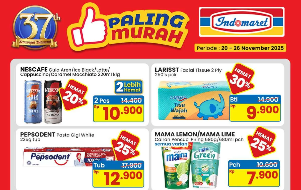 Promo Indomaret Murah 20-26 November 2025, Pepsodent & Mama Lemon Hemat 25%