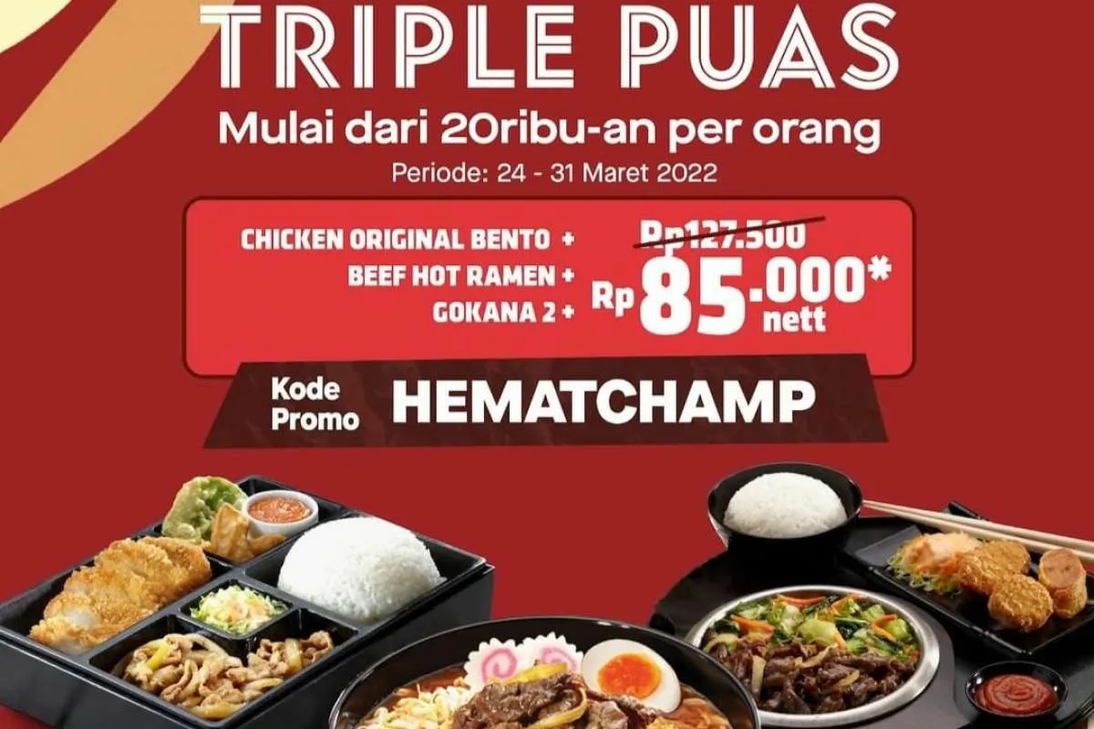 Promo Gokana 24-31 Maret 2022, Diskon Paket Triple Puas Lebih Hemat
