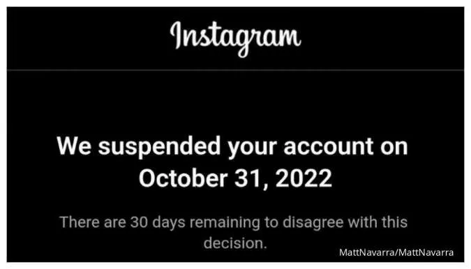 Instagram suspend