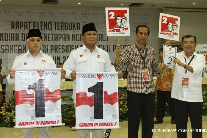 Survei SPIN: Prabowo-Hatta 44,9%, Jokowi-JK 40,1%
