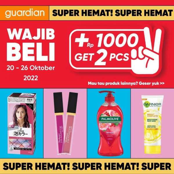 Promo Guardian 20-26 Oktober 2022, Tambah Uang Rp 1.000 Dapat 2 Lip Cream