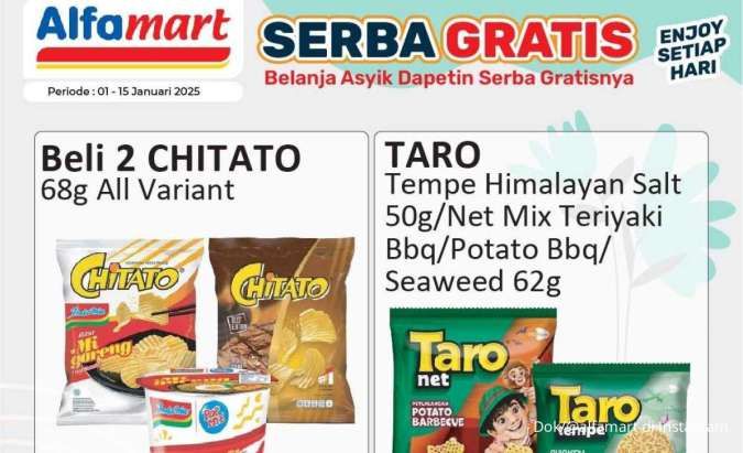 Promo Alfamart Serba Gratis 15 Januari 2025, Hari Terakhir Snack Beli 2 Gratis 1