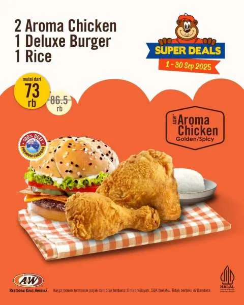 Promo A&W Super Deals Deluxe Burger