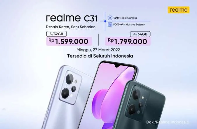 Realme C31 Resmi Meluncur, Simak Speknya