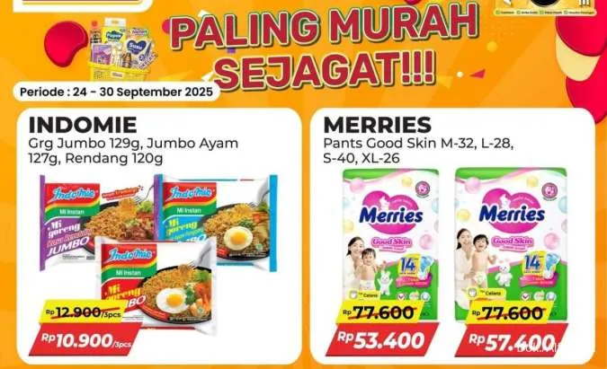 Promo Alfamart Paling Murah Sejagat 24-30 September 2025, Indomie Beli 3 Lebih Murah