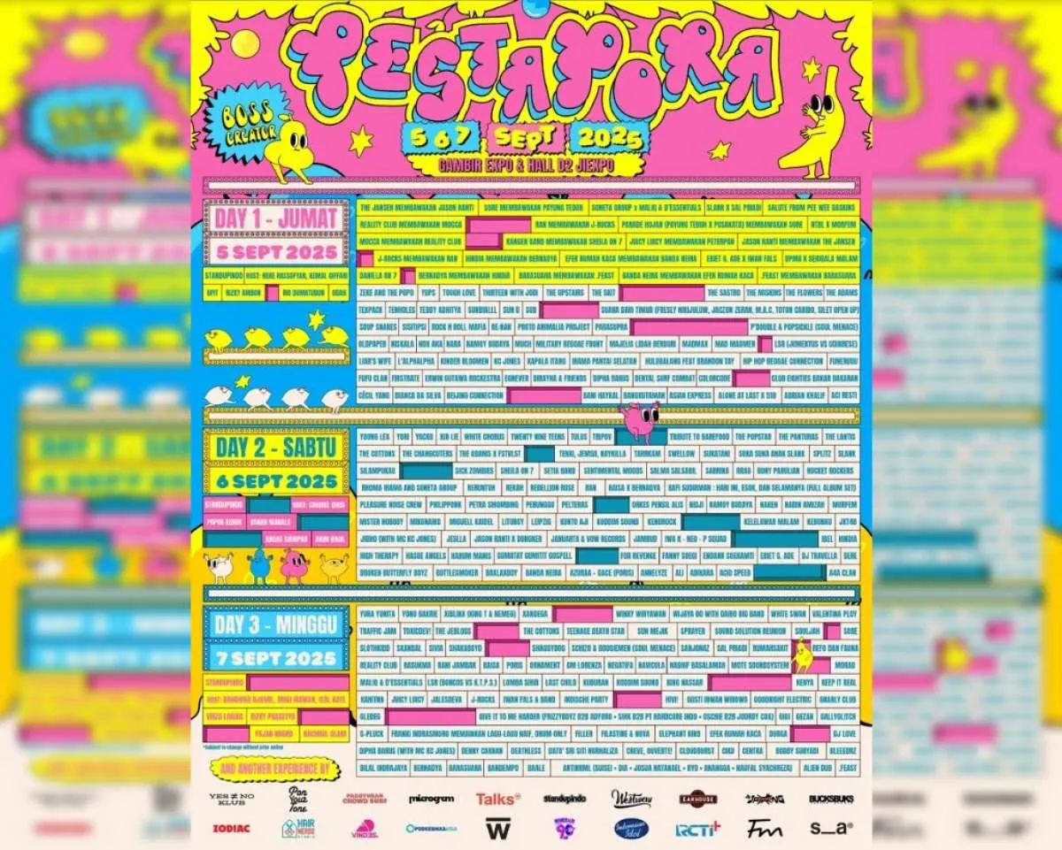 Inilah Daftar Line Up Pestapora 2025 Lengkap Day 1, Day 2 & Day 3 serta Harga Tiket