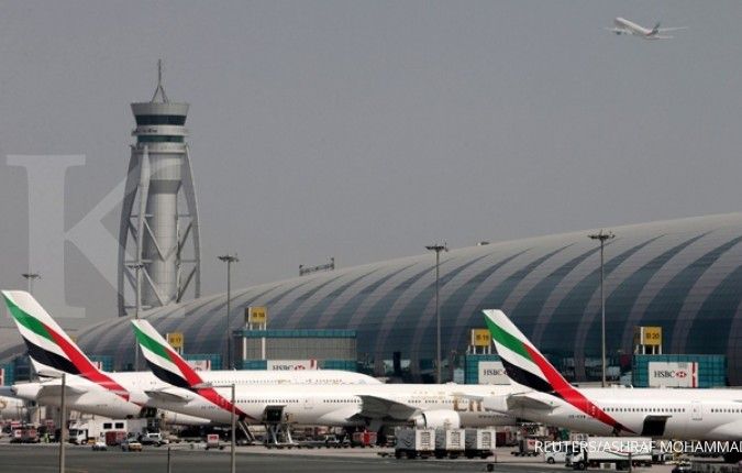 Pesawat Emirates terbakar di Bandara Dubai