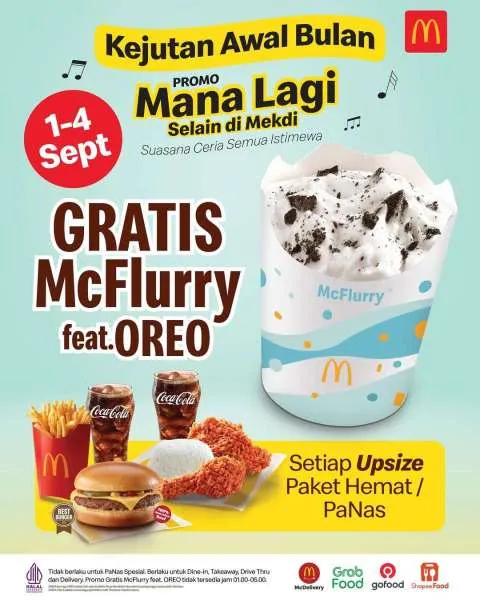 Promo McD Gratis McFlurry 1-4 September 2025
