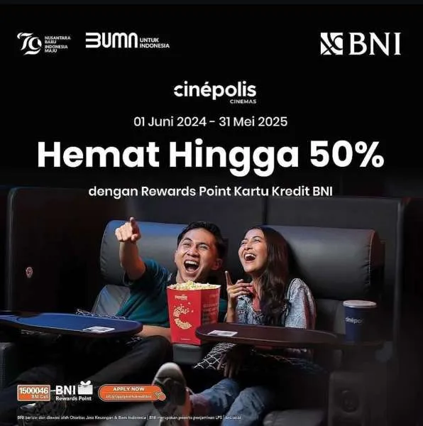 Promo Cinepolis dengan BNI Hemat 50%
