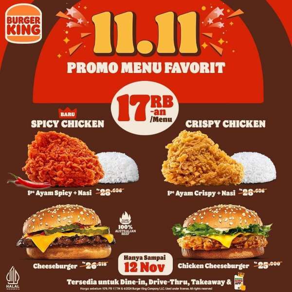 Promo 11.11 di Burger King 11-12 November 2024