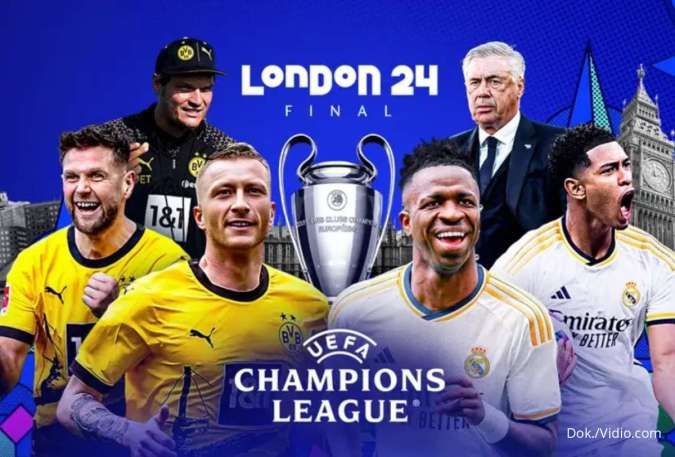 Nonton Live Streaming Dortmund vs Real Madrid, Final UCL 2023/2024