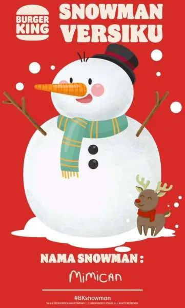 Contoh kreasi BK Snowman Challenge versi MinKing