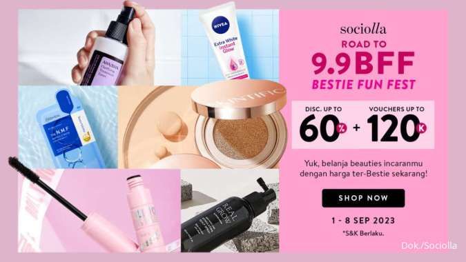 Promo Sociolla Road to 9.9, Beauty Product Diskon 60% Berlaku 1-8 September 2023