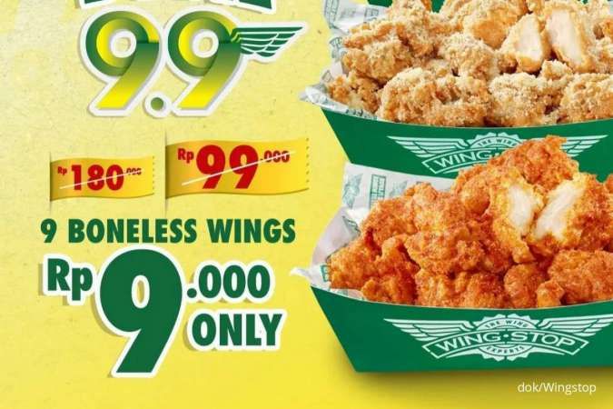 Promo 9.9 Wingstop 8-11 September 2022, Super Deal 9 Boneless Wings Cuma Rp 9.000