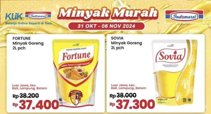 Promo Indomaret Minyak Murah Terbaru, Sania-Sovia 2 Liter Diskon hingga Rp 4.000