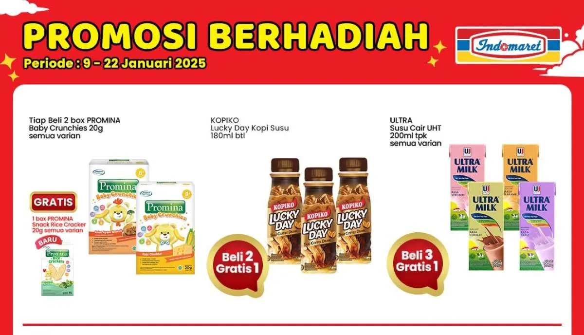 Promo Berhadiah Indomaret sampai 22 Januari 2025, Susu Ultra Milk Beli 3 Gratis 1