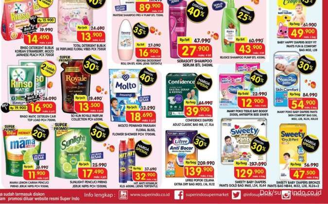 Promo Superindo Weekday 30 Oktober 2024, Beli Sunlight dan Mamy Poko Diskon 30% 