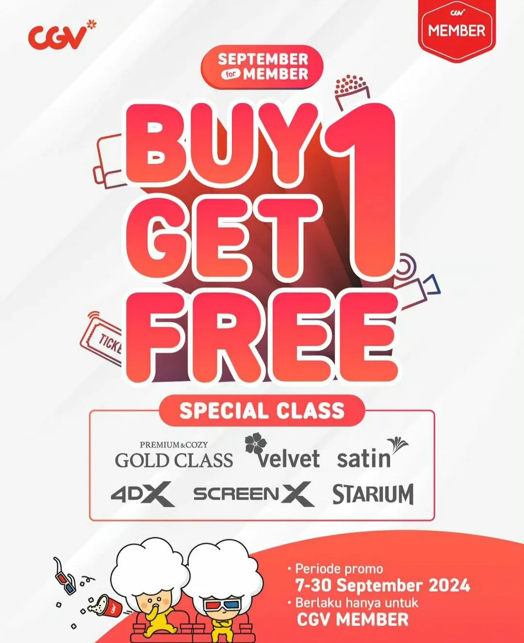 Promo CGV Buy 1 Get 1 Free Ticket Special Class