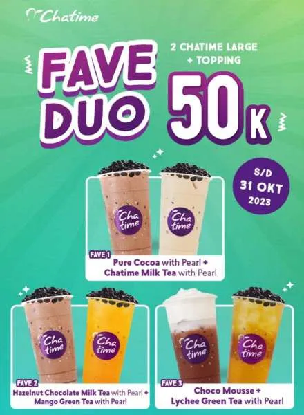 Promo Chatime Fave Duo