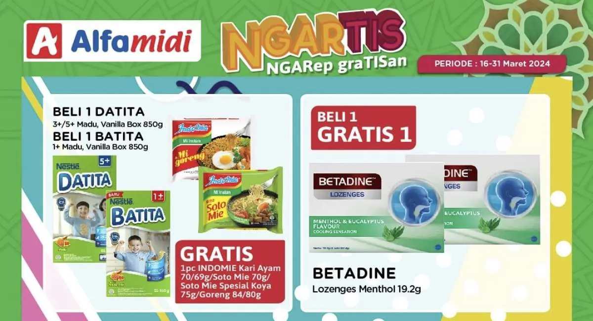 Promo Alfamidi Ngartis 16-31 Maret 2024, Susu Anak hingga Sampo Beli 1 Gratis 1!