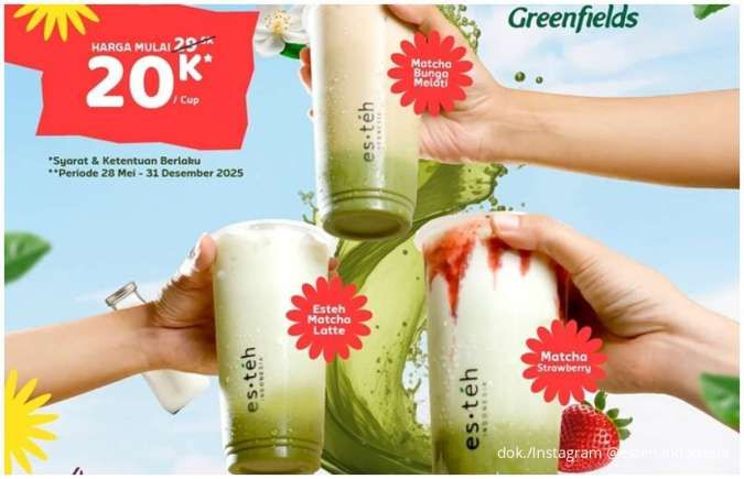  Matcha Lovers Merapat! Promo Esteh Indonesia Matcha Series Cuma Rp 20.000-an