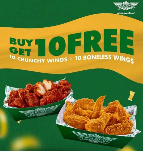 Promo Wingstop Beli 10 Gratis 10 Ayam 