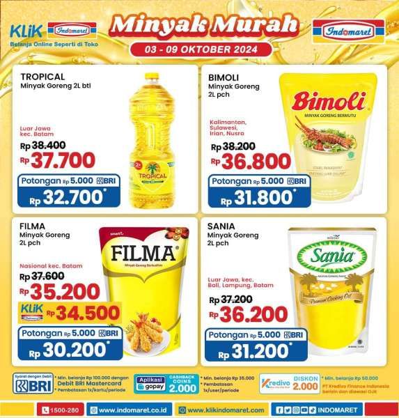 Promo Minyak Goreng Murah di Indomaret 3-9 Oktober 2024