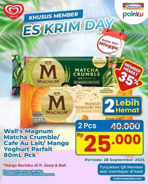 Promo Es Krim Weekend di Indomaret 28 September 2025